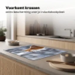 Vos - Sneeuwval - Portret - Winter - Sfeervol Inductie beschermer vinyl 3mm klein -sfeer1