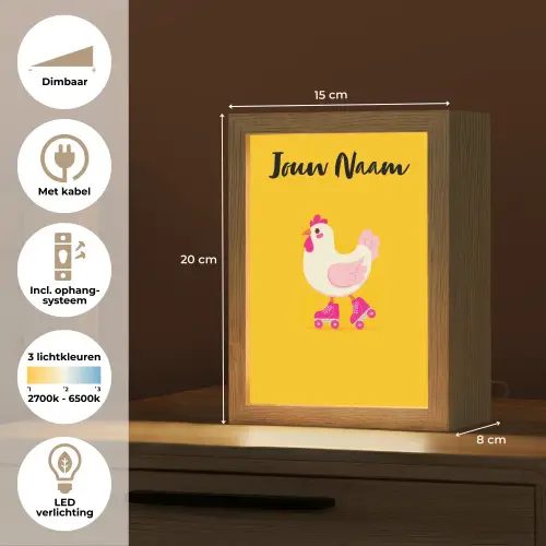Kip - Rolschaatsen - Geel Light Box met kabel (Kinderlampje) klein -USP_NL