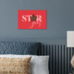 Star girl - Rood - Panter - Ster poster papier klein -sfeer2