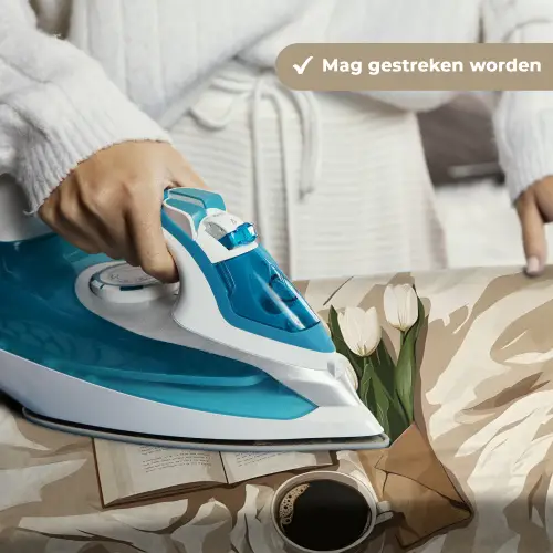 Boek - Illustratie - Tulpen - Koffie Wandkleed katoen klein -sfeer9