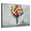 Balonnen - Street art - Vintage Textielframe zwart klein -3d