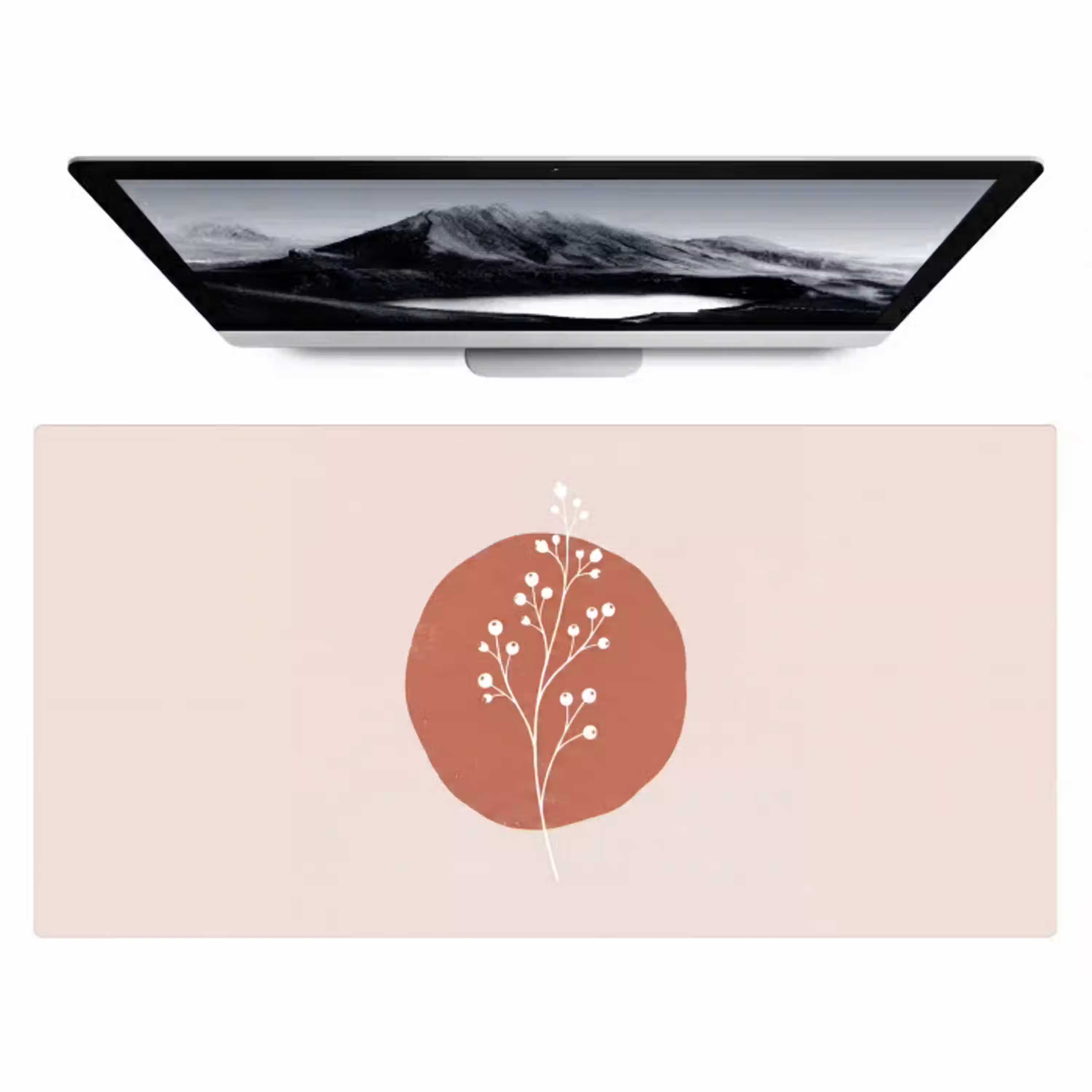 Plant - Tak - Abstract - Modern - Wit Muismat XXL klein -zzz3d
