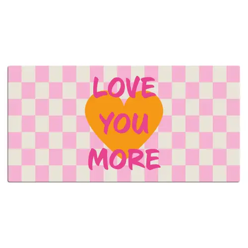 Valentijn - Love - Roze - Oranje Muismat XXL klein -3d_leeg