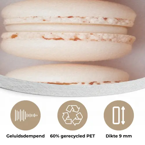Macarons - Beige - Bruin Akoestische PET Vilt - Rond klein -closeup_NL