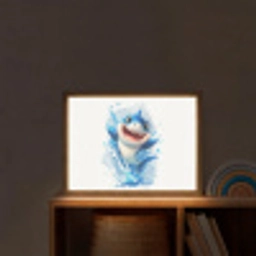 Haai - Water - Blauw Light Box met batterij (Wandlamp kind) middel -sfeer1_kind