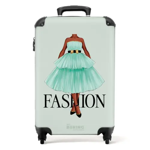 Fashion - Mintgroene jurk NBS - Handbagage koffer - Kinderen Unisex middel -productfoto_recht