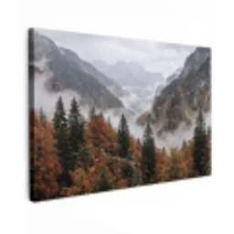 Bergen - Vallei - Mist - Herfst - Natuur canvas 2cm klein -z3d