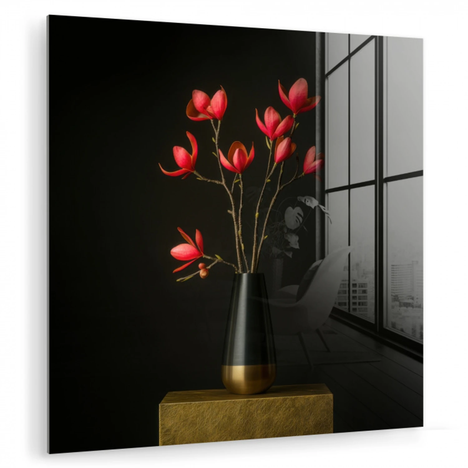Rode - Bloemen - Vaas plexiglas 5mm klein -zzzproduct_nieuw