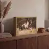 Paard - Bruin - Gras Light Box met batterij (Wandlamp) middel -sfeer2