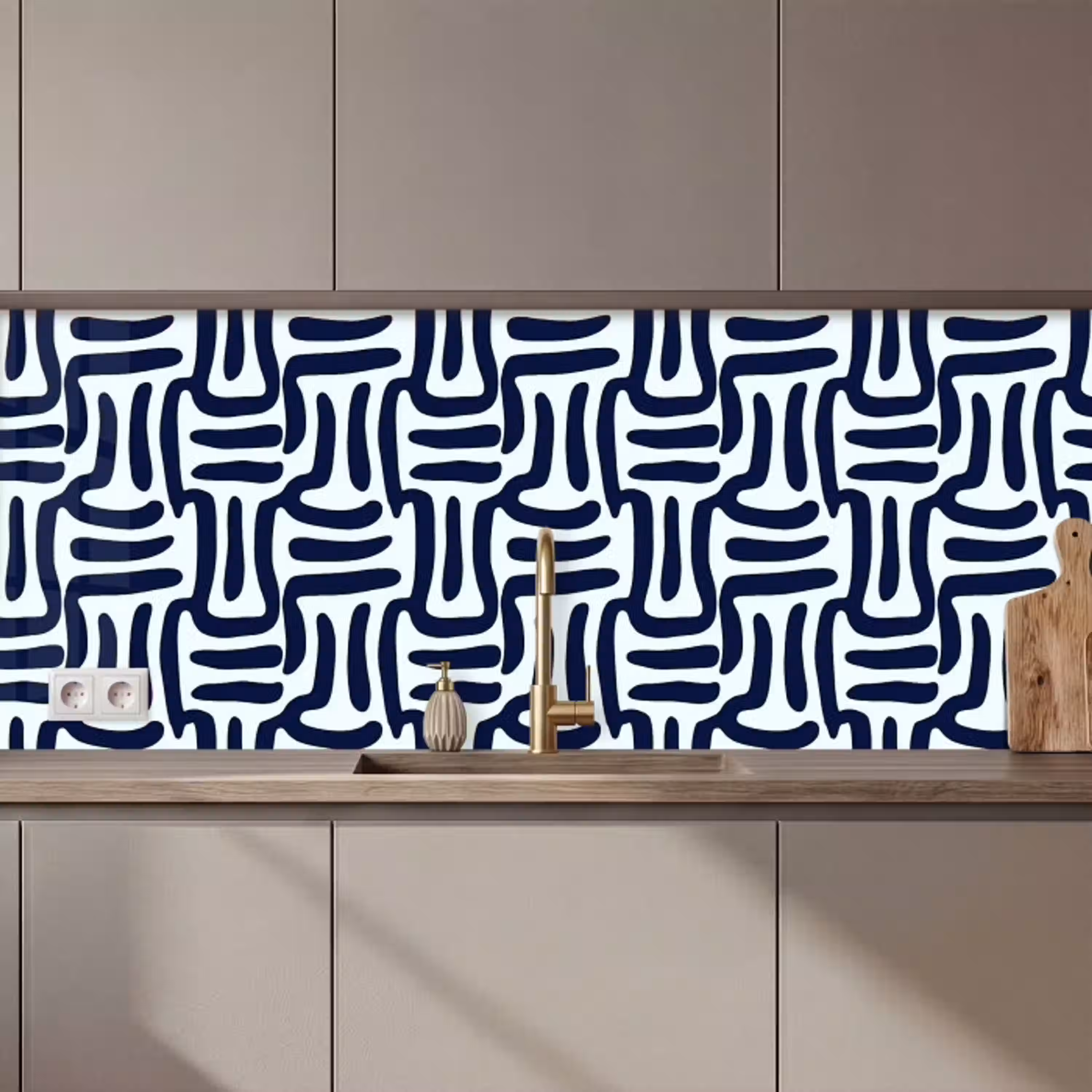 Abstract - Modern - Blauw keuken achterwand 2 middel 871 zz_3dshopping