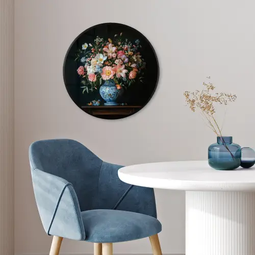 Roze - Bloemen - Vaas - Kleuren Fotolijst rond zonder passe partout klein -sfeer2