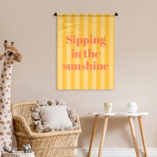 Gestreept - Geel - Sunshine - Letters Wandkleed katoen klein -wsfeer5_kind