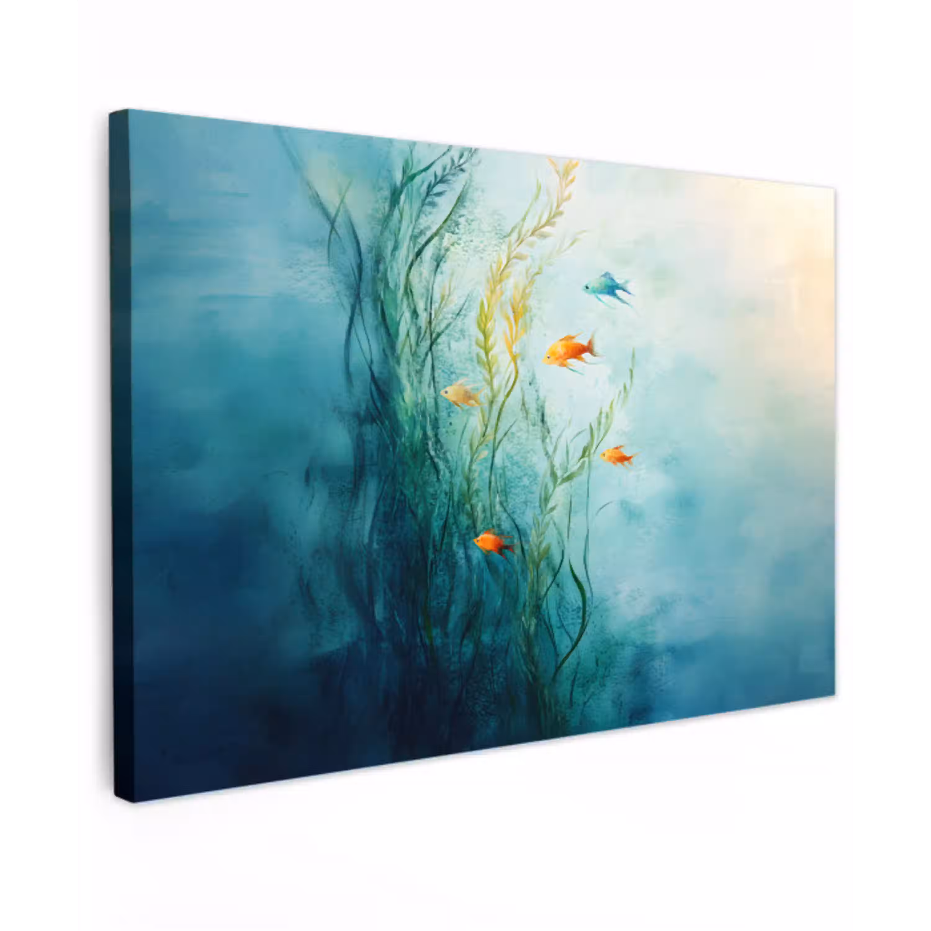 Waterplanten - Vissen - Kleurrijk - Water Tuinposter op houten frame 2 cm dik klein -3d