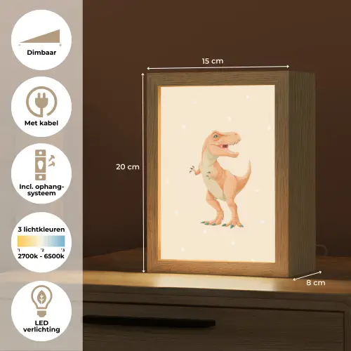 Dino - T-Rex - Oranje - Stippen Light Box met kabel klein -USP_NL