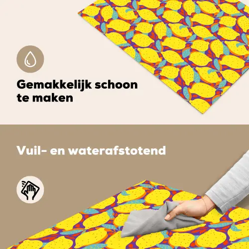 Citroenen - Geel - Stippen - Oranje Inductie beschemer met haakjes klein 777 -ky-schoon-nl