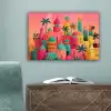 Kleurrijk - Palmbomen - Opkomende zon canvas 2cm klein -sfeer4