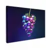 Paars - Disco - Feest - Druif Tuinposter op houten frame 2 cm dik klein -3d