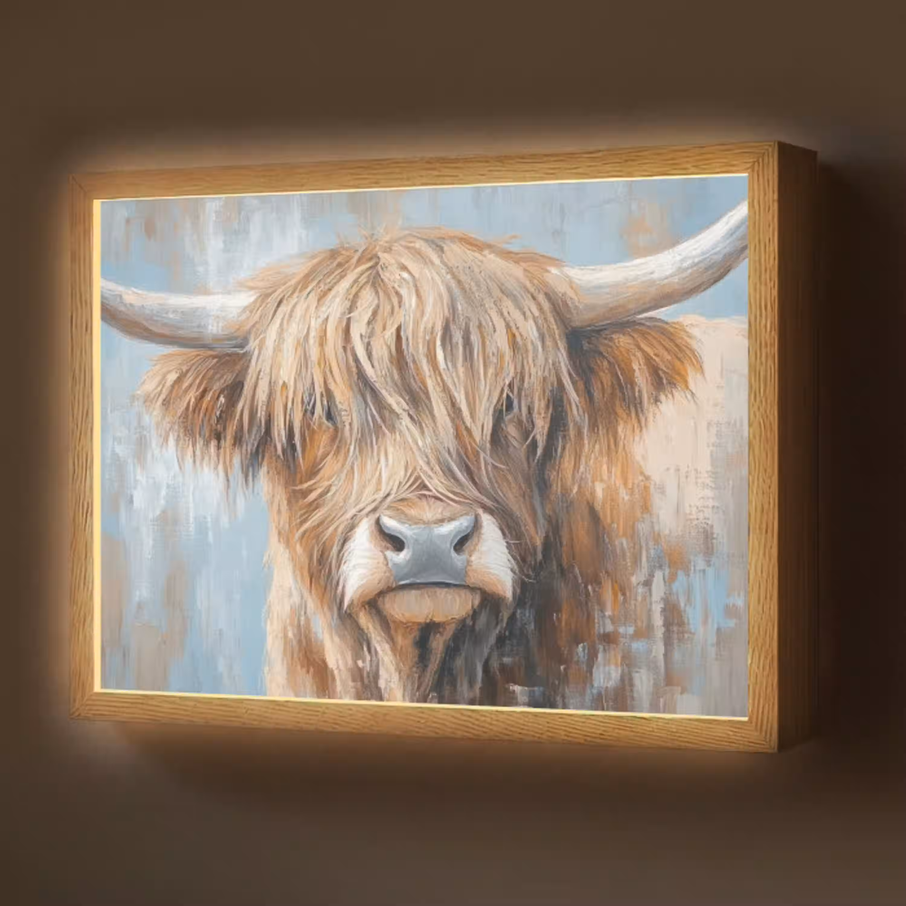 Schotse hooglander - Dieren - Koe - Street art Light Box met batterij (Wandlamp) middel -z3d_website