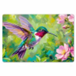 Kolibrie - Bloemen - Natuur - Kleurrijk Placemat vinyl groot -zzsfeer1_Kitchenyeah-website