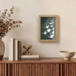 Vogel - Japandi - Groen Light Box met kabel (Tafellamp) klein -sfeer2