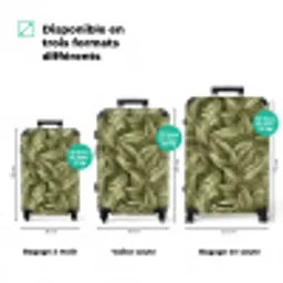 Bladeren - Modern - Groen NBS - Handbagage koffer - Volwassenen Unisex middel zzzzzzVergelijking_3FR