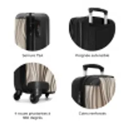 Golven - 3D - Crème NBS - Handbagage koffer - Volwassenen Unisex middel zzzzzzzbolletjes_FR