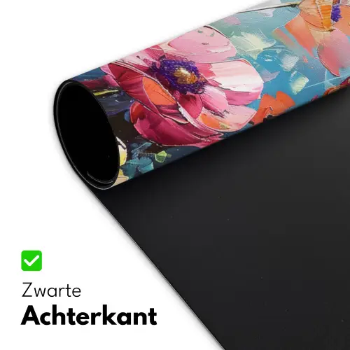 Bloemen - Kleurrijk - Waterverf - Natuur - Zomer Muismat XXL klein -sfeer2