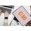 Ciao - Quote - Pastel - Strepen laptophoes neopreen klein -bureau