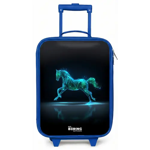 Futuristisch galopperend paard Kinderkoffer - Blauw klein -zz3dotto