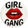 Lip - Girl - Rood - Letters Wandcirkel kunststof plaat 5mm dik klein -3d