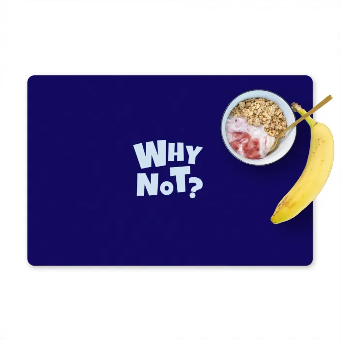 Blauw - Why not - Minimalistisch Placemat vinyl groot -zzzproduct_Kitchenyeah-website