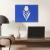 Tulp - Minimalistisch - Bladeren - Wit PET vilt klein -sfeer5