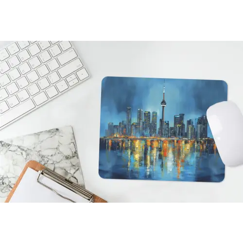Skyline Toronto - Water - Stadslichten - Toren muismat rubber klein -witbureau