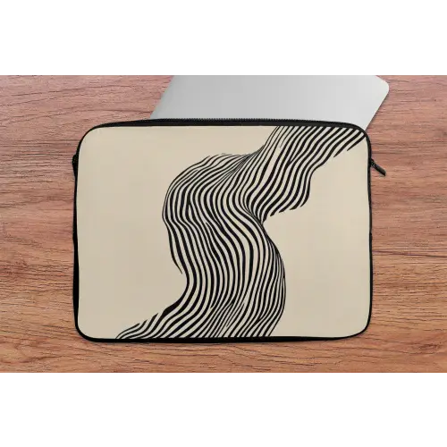 Golvend - Lijnen - Abstract - Silhouet laptophoes neopreen klein -tafel