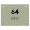 Olijfgroen met stippen - Modern Naambord Rechthoek middel -3d