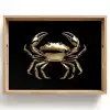 Goud - Krab - Dieren - Zwart Dienblad Rechthoek middel -z3d_shopping