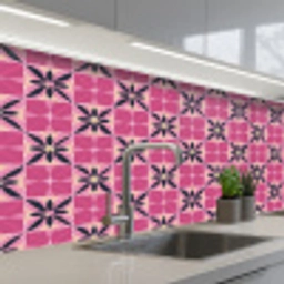 Patroon - Bloemmotief - Meerkleurig keuken achterwand 2 middel 871 -3d_schuin