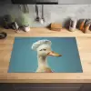 Eend - Koksmuts - Cute - Vogel Inductie beschermer vinyl 3mm klein -sfeer5