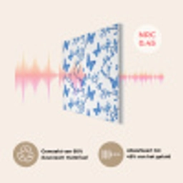 Vlinder - Bloemen - Blauw PET vilt klein 837 -USP_NL