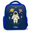 Astronaut - Planeet - Sterren - Raket Kinderrugzak - Blauw middel -3d