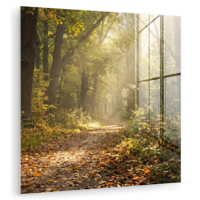 Zonlicht - Bospad - Bomen plexiglas 5mm klein -zzzproduct_nieuw