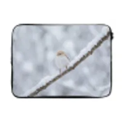 Vogeltje - Sneeuw - Tak - Winter - Zacht laptophoes neopreen klein -3d