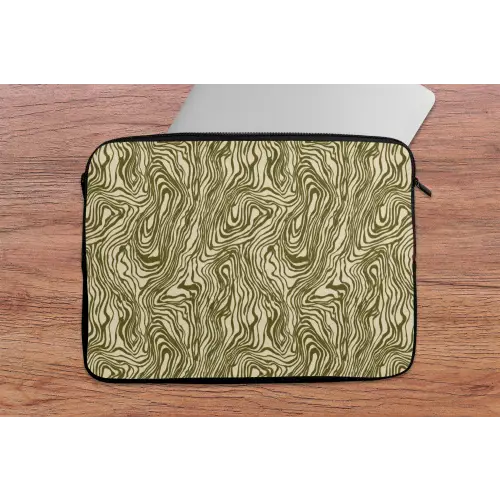 Abstract - Marmer - Groen laptophoes neopreen klein 279 -tafel