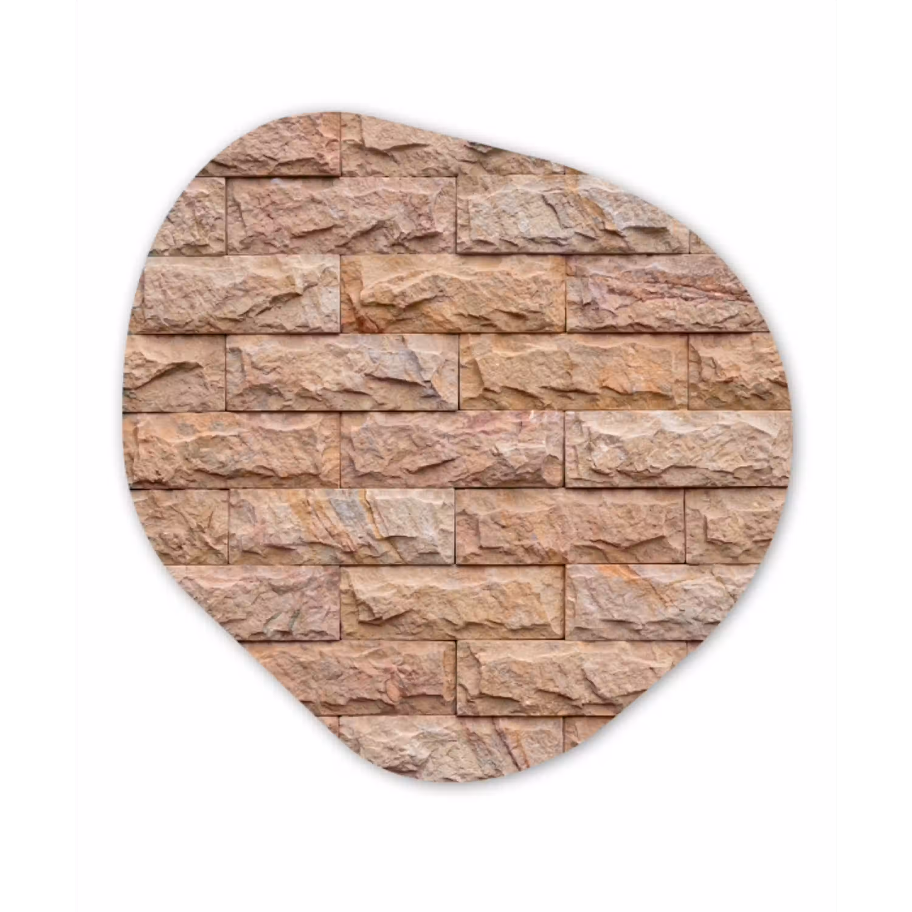 Muur - Steen - Ruw - Textuur - Beige Wandcirkel Organisch Forex 3mm klein -3d