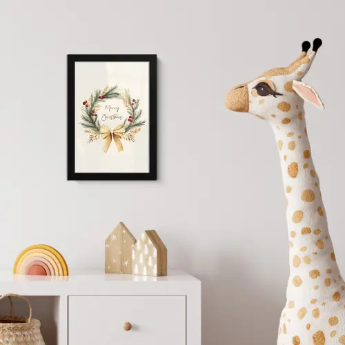 Kerstkrans - Kerst - Goud - Beige fotolijst zwart zonder passe partout klein -usfeer4_kinderkamer