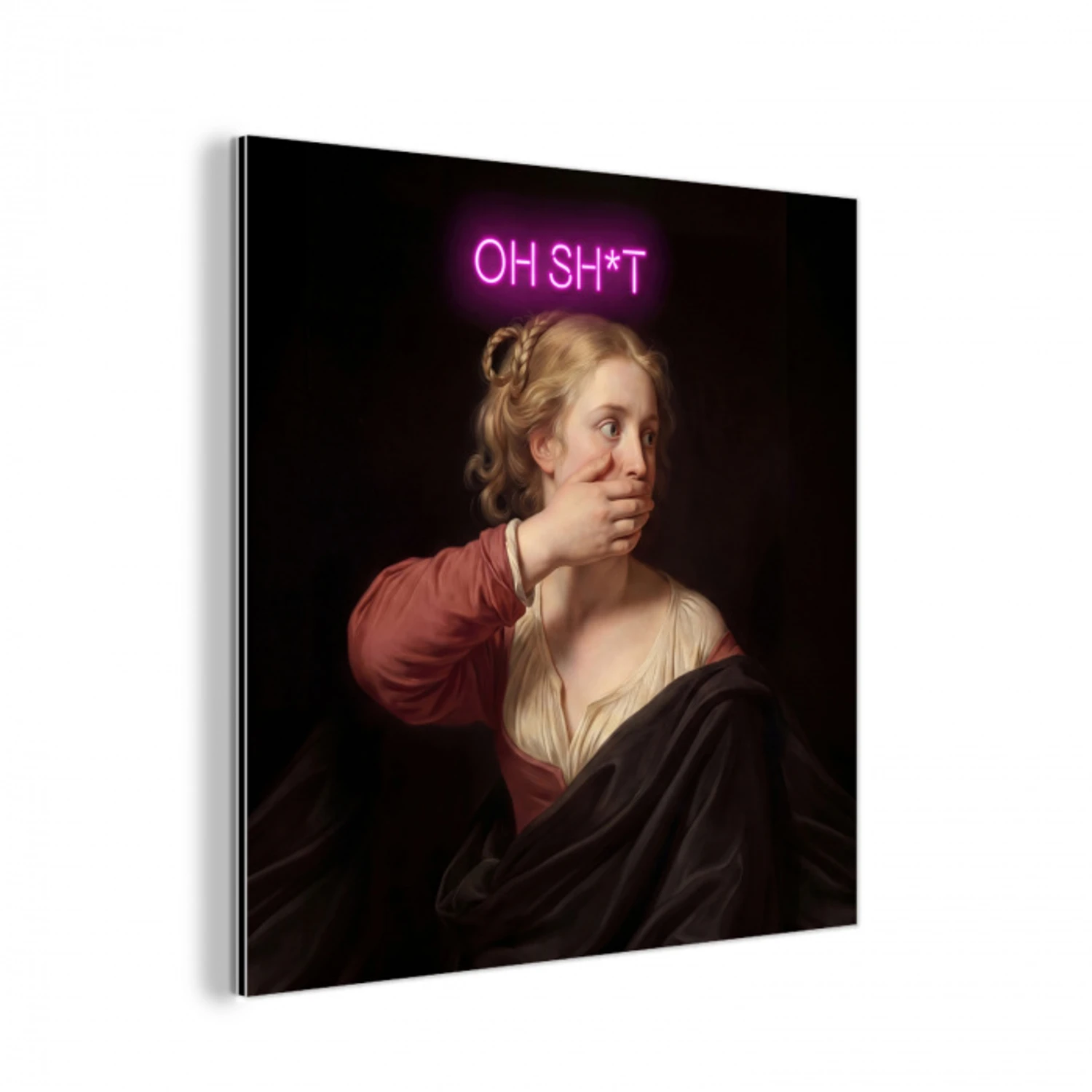 Quote - Neon - vrouw aluminium wit klein -3d