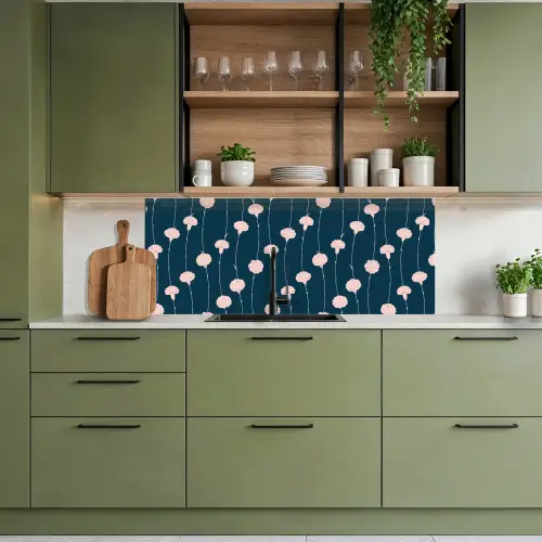 Bloemen - Pioenroos - Patronen - Pastel keuken achterwand 2 middel 871 -sfeer3