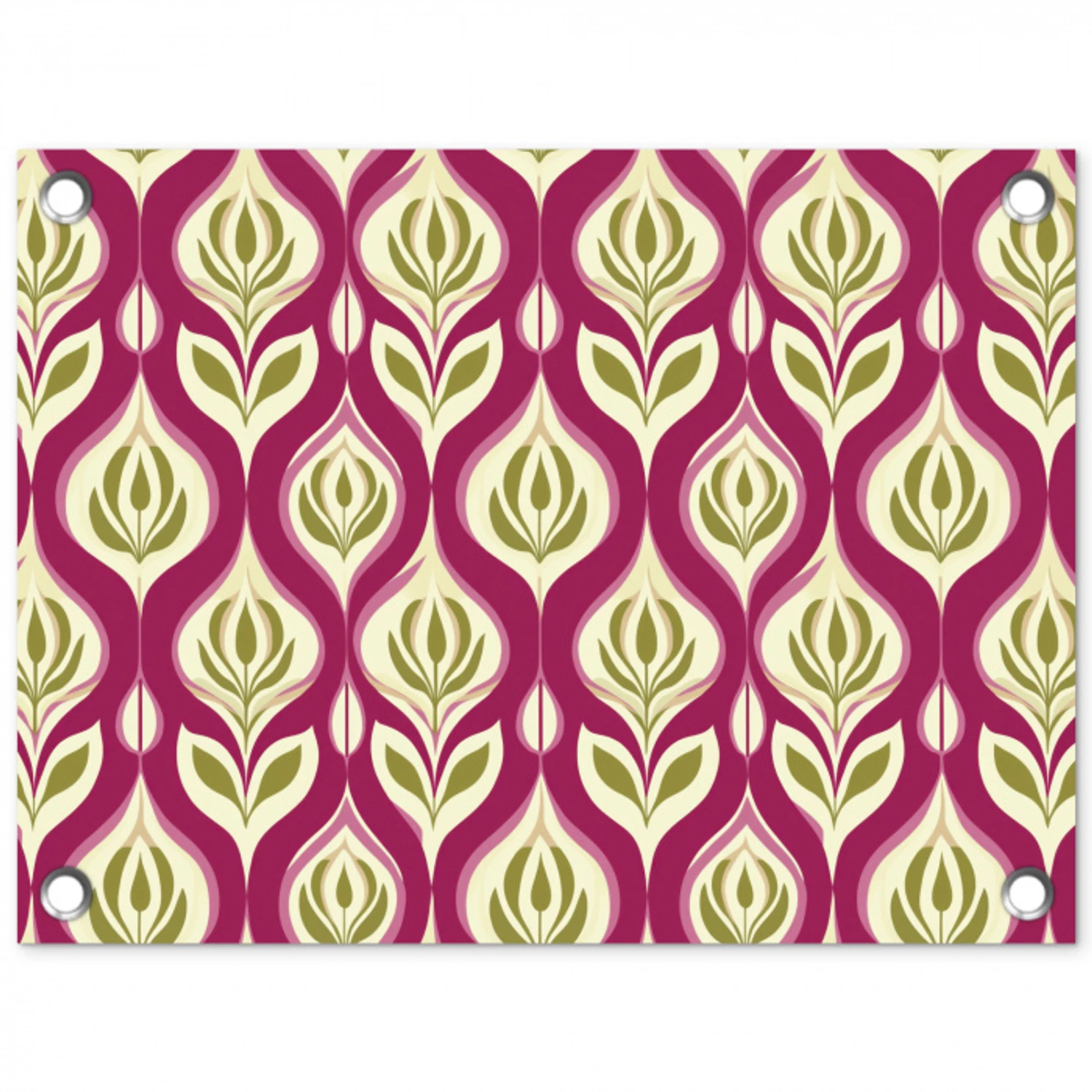 Retro - Floraal - Paars tuinposter los doek klein 239 -3d