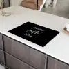 Quote - Pizza pasta vino - Zwart Inductie beschermer vinyl 3mm klein -sfeer8
