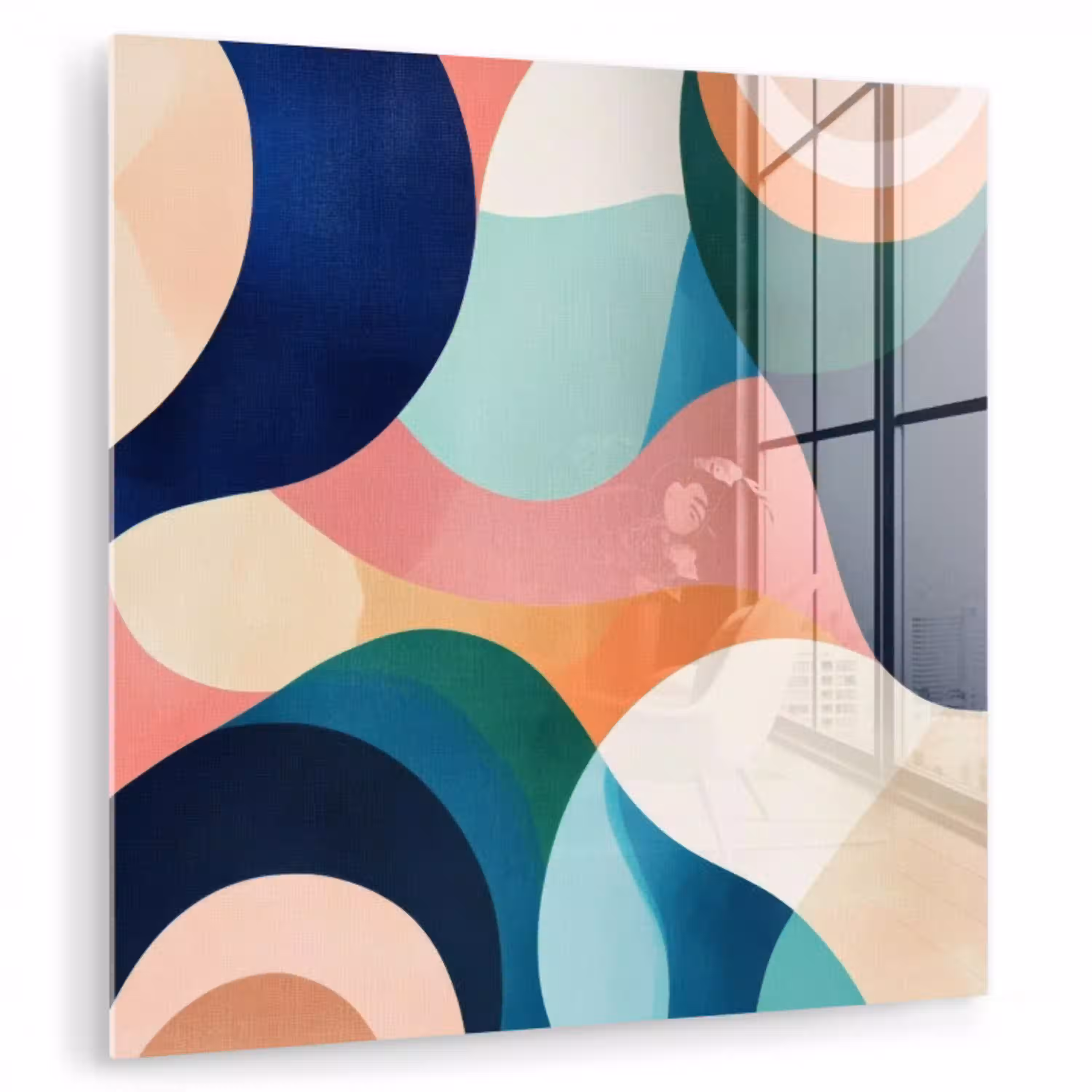 Abstract - Blauw - Roze plexiglas 5mm klein -zzzproduct_nieuw